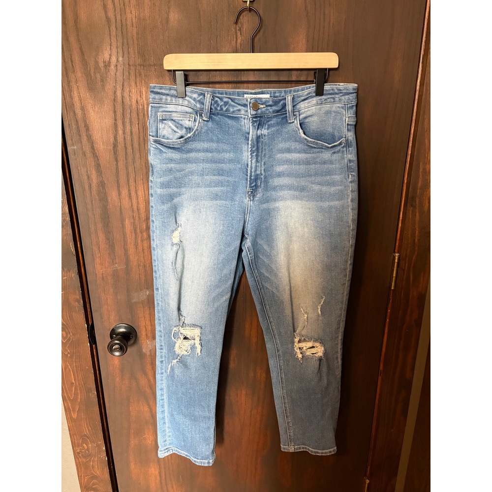 Bayeas Los Angeles Distressed High Rise Skinny Jeans Medium Wash Womens 31